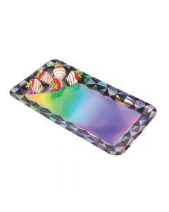 Black and Silver Iridescent Rectangle Serving Trays