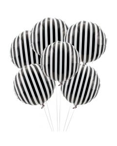Black Striped Mylar Balloons