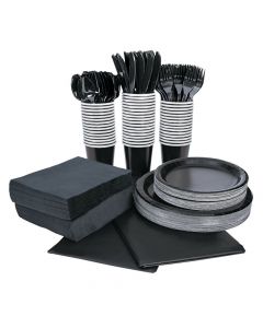 Black Tableware Kit for 48