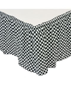 Black and White Checkered Pleated Table Skirt