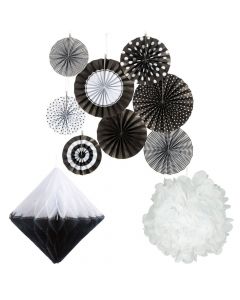 Black & White Hanging Decorating Kit