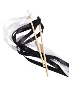 Black and White Ribbon Wands