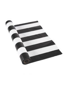 Black & White Striped Plastic Tablecloth Roll