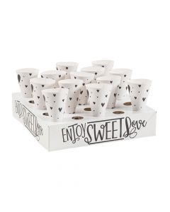 Black and White Treat Tray with Cones