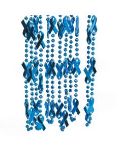 Blue Awareness Ribbon Bead Necklaces