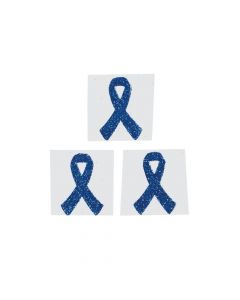 Blue Awareness Ribbon Tattoo Stickers