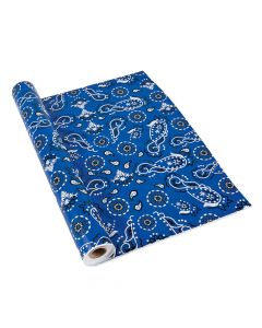 Blue Bandana Plastic Tablecloth Roll
