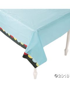 Blue Chalkboard Tablecloth