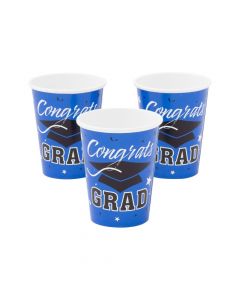 Blue Congrats Grad Paper Cups