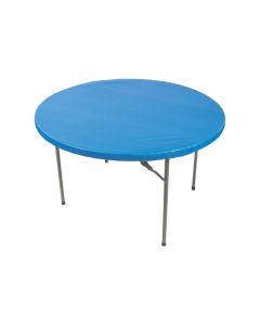 Blue Fitted Round Plastic Tablecloth