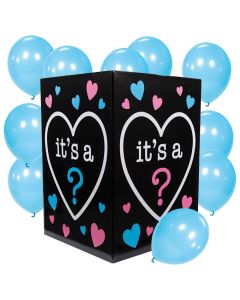 Blue Gender Reveal Box & Balloons Set