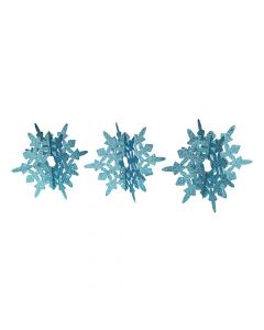 Blue Glitter Snowflakes Centerpiece