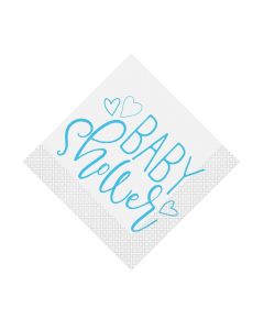 Blue Hearts Baby Shower Luncheon Napkins