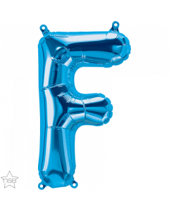 Blue Letter F Air Filled 41cm Foil Balloon