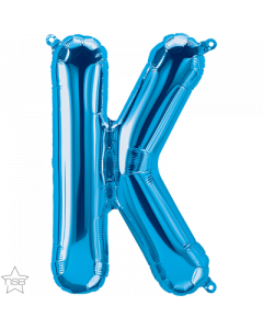 Blue Letter K Air Filled 41cm Foil Balloon