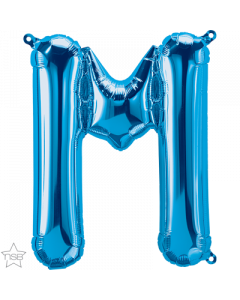 Blue Letter M Air Filled 41cm Foil Balloon