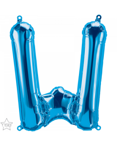 Blue Letter W Air Filled 41cm Foil Balloon