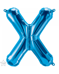 Blue Letter X Air Filled 41cm Foil Balloon