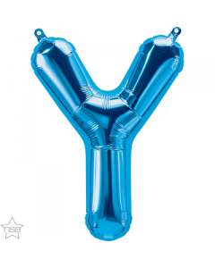 Blue Letter Y Air Filled 41cm Foil Balloon