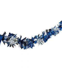 Blue and Silver Snowflake Garland