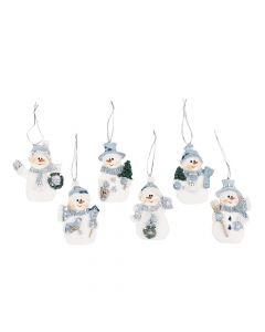 Blue Snowman Christmas Ornaments