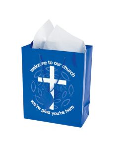 Blue Welcome to Our Church Gift Bags