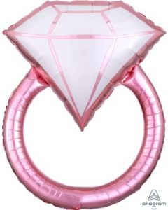 Blush Wedding Ring Super Shape Balloon