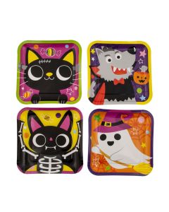 Boo Crew Halloween Party Square Paper Dinner Plates - 8 Ct.