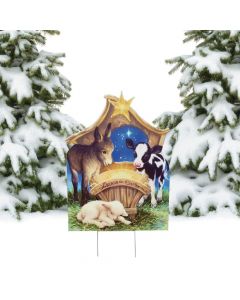 Born in a Manger Outdoor Yard Sign