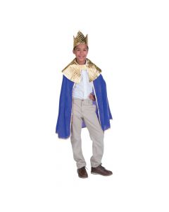 Boy's Purple Wise Man's Cape with Crown Costume