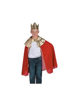 Boy's Red Wise Man's Cape with Crown Costume