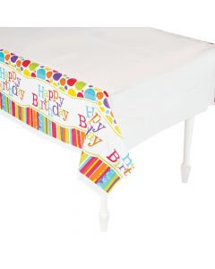 Bright and Bold Happy Birthday Tablecloth