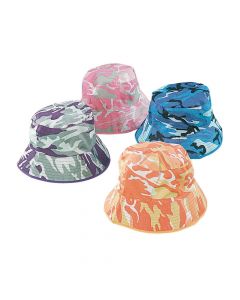 Bright Camouflage Bucket Hats Assortment