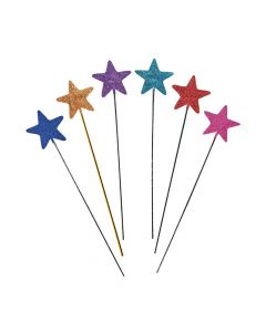Bright and Glittery Star Wands