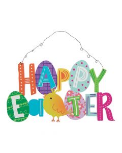 Bright and Happy Easter Door Sign