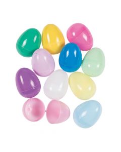 Bright and Pastel Plastic Easter Eggs - 48 Pc.