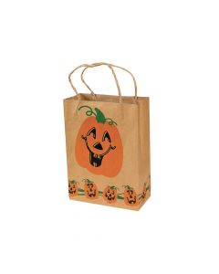 Brown Paper Jack-O'-Lantern Gift Bags