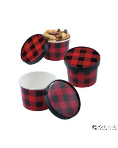 Buffalo Plaid Snack Bowls with Lids