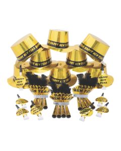 Gold New Year's Eve Party Kit for 50