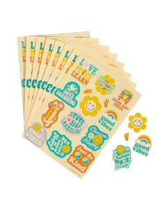 Groovy Party Sayings Sticker Sheets Bulk 24 PC.
