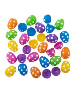 Bulk Bright Polka Dot Plastic Easter Eggs - 144 Pc.