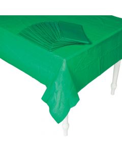 Bulk Green Plastic Tablecloths - 12 PC.