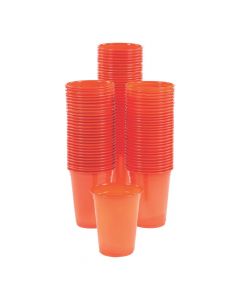 Bulk Orange Plastic Cups - 100 Ct.