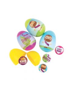Bulk Religious Mini Button-Filled Easter Eggs - 72 Pc.
