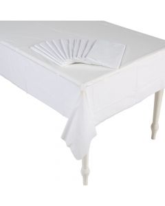 Bulk White Plastic Tablecloths - 12 PC.