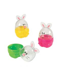 Bunny-Shaped Plastic Easter Eggs – 12 Pc.