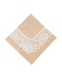 Burlap and Lace Luncheon Napkins