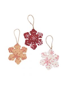 Burlap Snowflake Ornaments