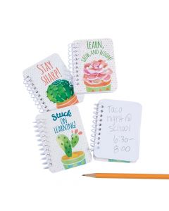 Cactus and Succulents Mini Spiral Notebooks