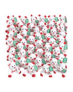 Candy Cane Religious Stuffed Bears with Card - 48 Pc.